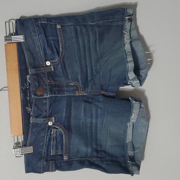 American Eagle Outfitters Shorts Womens Size 4 Blue Raw Cut Frayed-hem - Picture 1 of 12